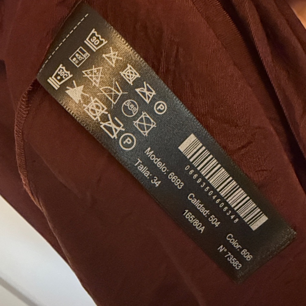 NWT Massimo Dutti Burgundy/Warm Chocolate Satin Midi Dress Size 2 US / 34 EUR - Picture 12 of 14